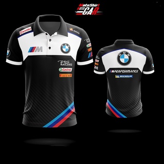 Motocar BMW- เสื้อโปโลลําลอง เย็บปะติดปะต่อกัน สีดํา และสีขาว