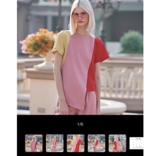 เสื้อgentlewoman สีเหลืองชมพูแดง size m