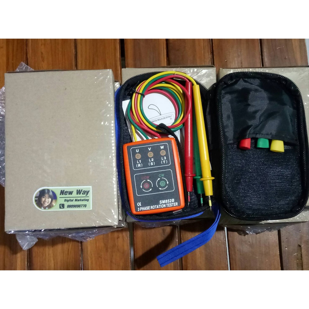 SM852B มิเตอร์วัดเฟสไฟฟ้า (มีพร้อมส่งทันที ) เครื่องวัดเฟสไฟฟ้า 3 เฟส แสดงผลด้วยไฟ LED