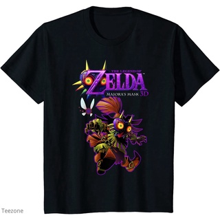 เสื้อยืดแขนสั้น คอกลม ผ้าฝ้าย พิมพ์ลายโลโก้ Legend Of Zelda Majoras Mask Skull Kid Portrait แฟชั่นฤดูร้อน สําหรับผู้ชาย