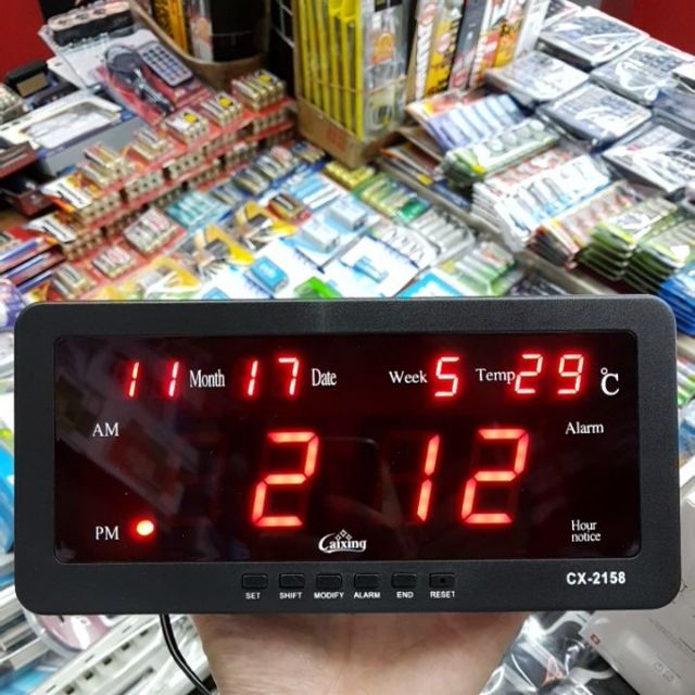 นาฬิกาดิจิตอล Digital Cx2158 แขวนได้ตั้งได้ ไฟสีแดง ของใหม่