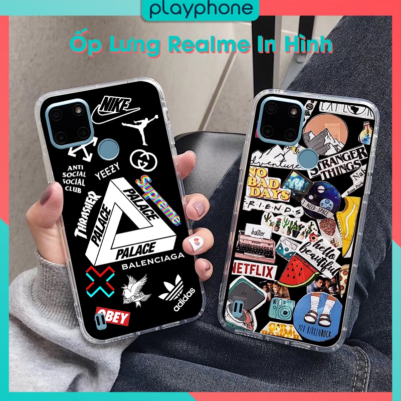 Realme C21Y C15 C20 C17 C3 C3S C2 C3i C2s C11 C25 C1 C25S กรณีสีดําและโปร่งใสยืดหยุ่น Quick Place Pl