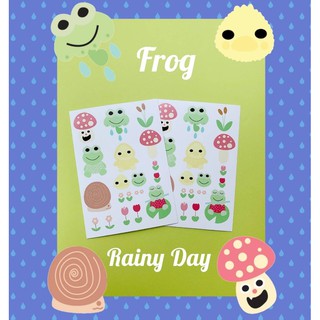 🐸 FROGGY RAINY DAY STICKERS สติ๊กเกอร์ลายกบน้อยกลางสายฝน