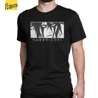 เสื้อผ้าผชUlquiorra เสื้อยืดแขนสั้น คอกลม ผ้าฝ้าย พิมพ์ลายอนิเมะ Bleach สําหรับผู้ชาย ไซซ์ 4XL 5XL 6XLS-5XL