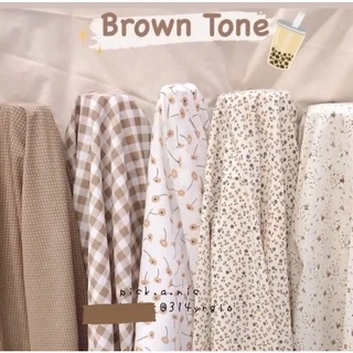 ผ้าปูโต๊ะ ผ้าเอนกประสงค์🧵เย็บขอบกันด้ายรุ่ยให้ฟรี‼️เนื้อดี ผ้านิ่ม ผ้าสีน้ำตาล ผ้าสีเอิร์ธโทน