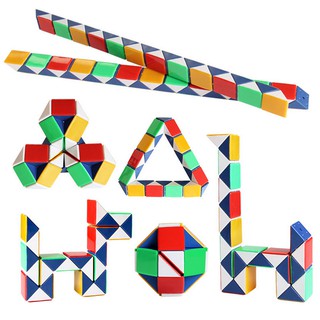 Foldable Color Snake Rubik Magic Ruler Cube Jigsaw Puzzle Toy