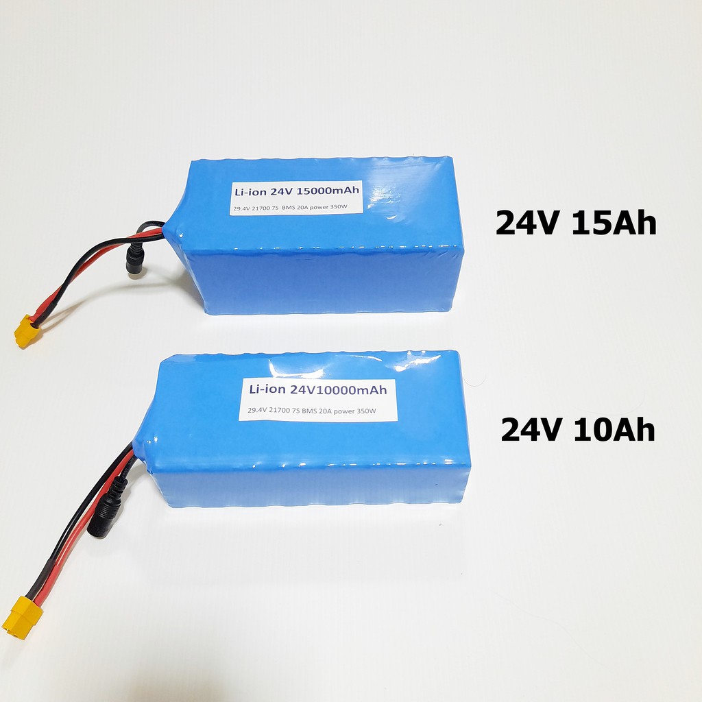 แบตเตอรี่ลิเธียม Li-lon 24V 10Ah 15Ah (29.4V )พร้อมที่ชาร์จ สำหรับรถจักรยานไฟฟ้าขนาดมอเตอร์ 24V(10Ah