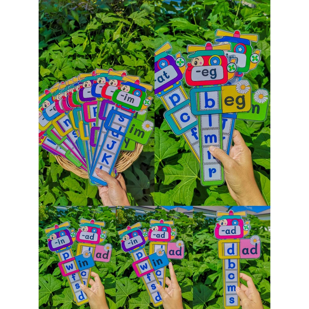 ไม้บรรทัดโฟนิคเสียงสั้น(แบบสุ่มคำ)สื่่อการสอนการเรียนรู้ของเล่นเด็กพัฒนาสมองหัดอ่านเขียนอังกฤษสะกดคำ