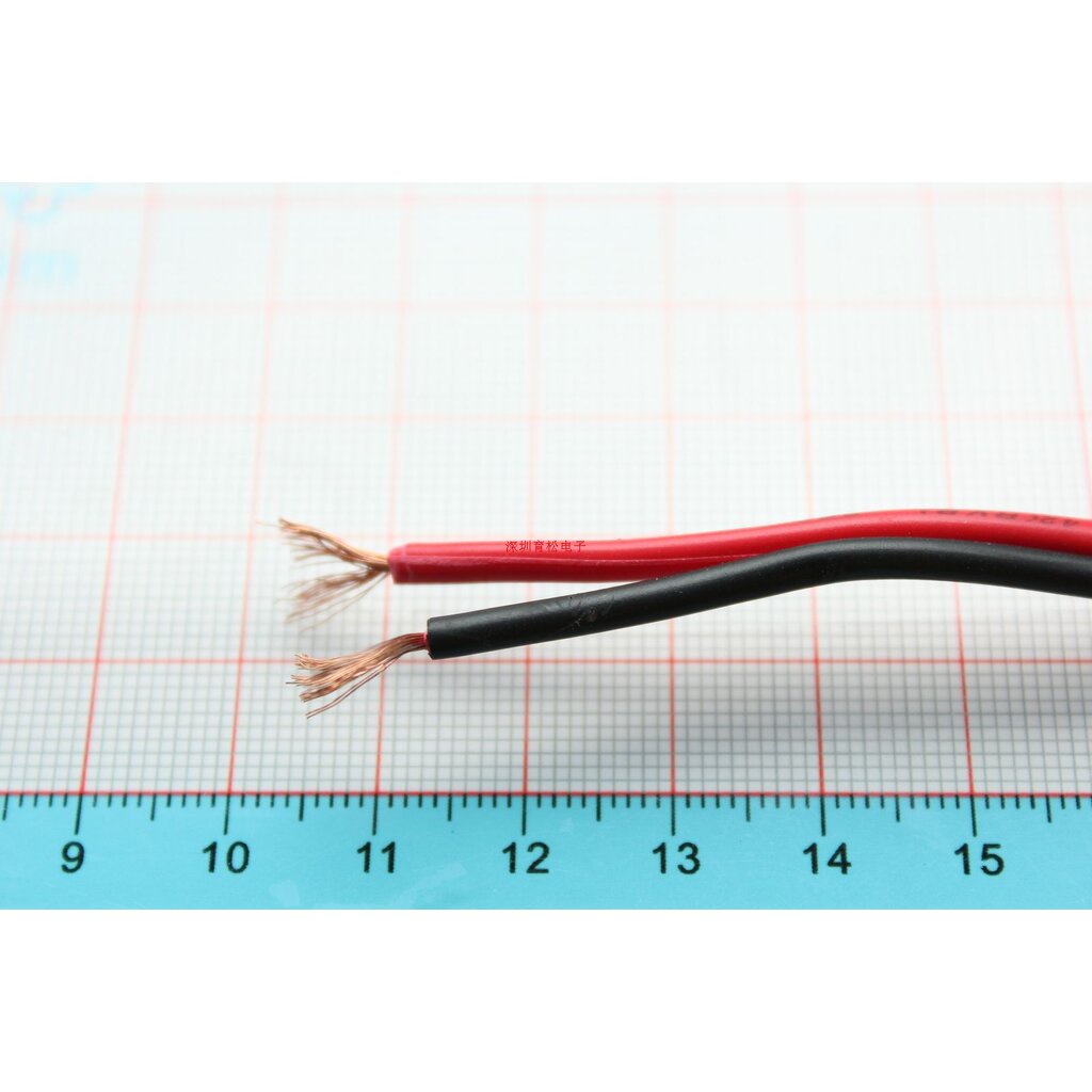 สายไฟ ดำ แดง ยาว 1 เมตร red and black parallel line red and black double row test line 2*0.75MM square conductor 300V