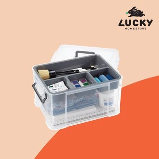 LUCKY HOME กล่องเครื่องมือมีฝาปิดและหูหิ้ว HK-09ขนาด (กว้าง x ยาว x สูง): 32 x 23.2 x18.5 cm (9 L)