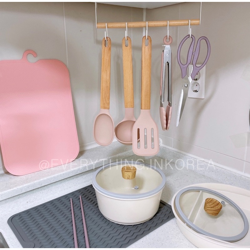 Neo woody Pink  Silicone Cooking tools set(From korea🇰🇷)