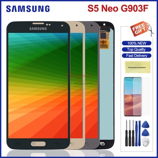 อะไหล่หน้าจอสัมผัสดิจิทัล Lcd แบบเปลี่ยน สําหรับ Samsung Galaxy S5 Neo G903 G903F