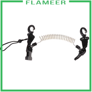 [FLAMEER] Scuba Diving Elastic Spring Coil Torch Lanyard Quick-Release Buckle Black A