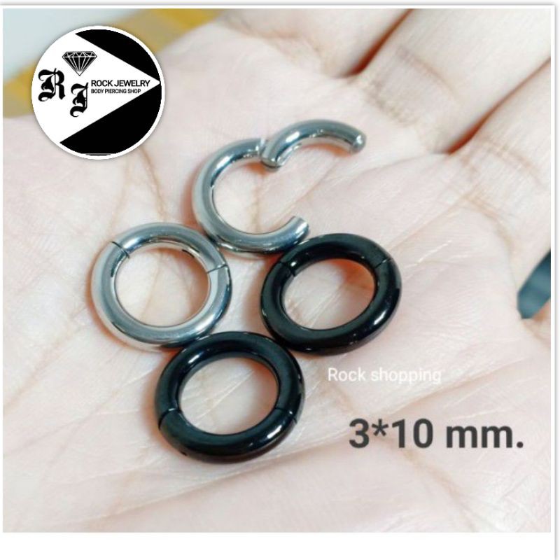 SEG (stainless steel316l) Segment ring  ห่วงเรียบไร้รอยต่อหนา  2-5 mm( super black ) **วัดความกว้างที่ขอบด้านใน**