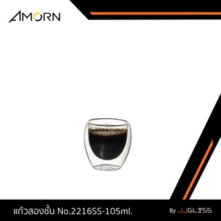 JJGLASS -  No.2216SS-105ml.- แก้วน้ำสองชั้นใส่ได้ทั้งกาแฟ ชานมไข่มุก สมูทตี้ 105 มล. (105ml.)