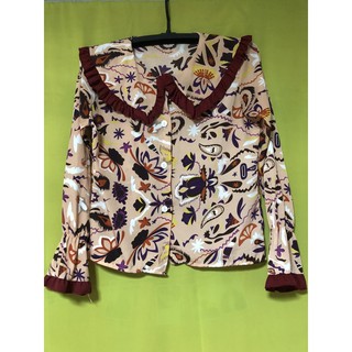 เสื้อเชิ้ตแฟชั่น ลายดอก สภาพใหม่ 99%