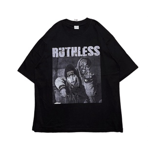 เสื้อยืดโอเวอร์ไซส์เสื้อยืดแขนสั้น พิมพ์ลาย Billie EILISH BLACK XXXTENTACION RUTHLESSS-3XL