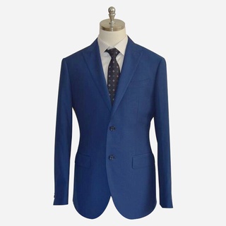 Classic Design Sloid Dark Blue Wool Slim Fit