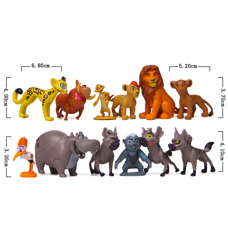 12 ชิ้น/เซ็ต Disney ภาพยนตร์ Lion King Simba Nala Pumbaa Timon Mufasa Timon แผลเป็น Zazu อะนิเมะ Action Figures ตุ๊กตาของเล่นเด็กของขวัญวันเกิด