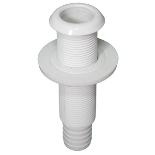 ตาไก่ พลาสติก สีขาว Thru-Hull St.Flange, 7/8, f/Hose Ø25mm, L126mm,White [Nuovarade - 95793]