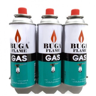 แก๊สกระป๋อง ถูกที่สุด!!! BUGA FLAM บูก้าเฟรม (ชุด 3 กระป๋อง) ปริมาตรบรรจุ 375 ml. สำหรับเตาแก๊สปิคนิค