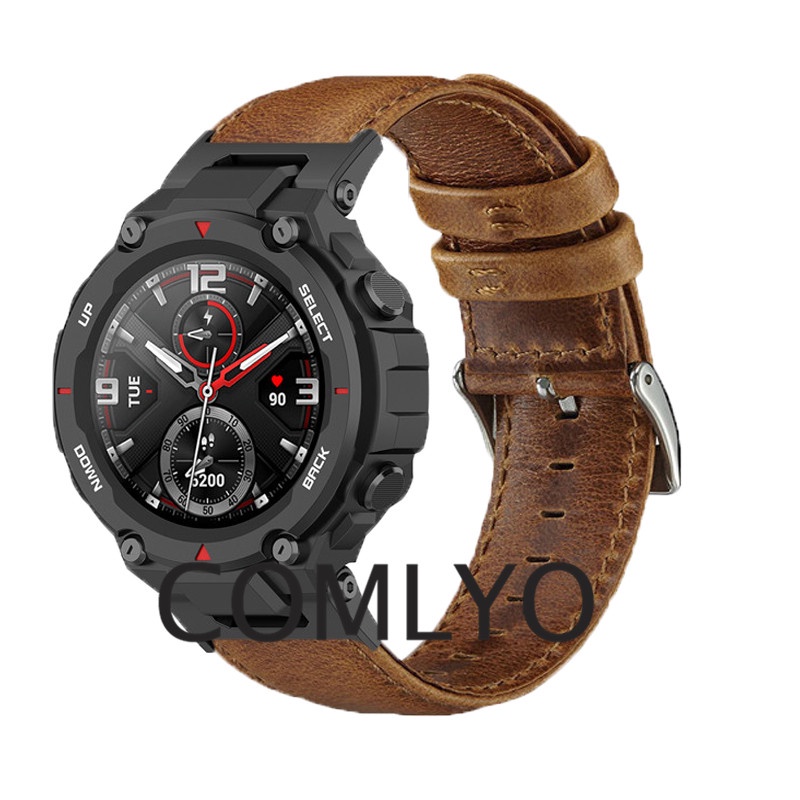 For Amazfit T-Rex Pro Smart Watch สายนาฬิกาข้อมือหนัง สําหรับ