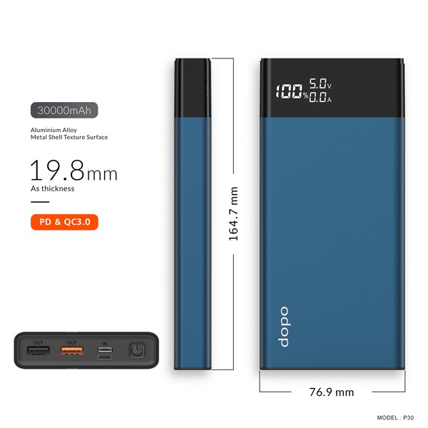 พาวเวอร์แบงค์ ชาร์จเร็ว powerbank fast charge(ใส่โค้ด MON801ZT ลด 120.-) แบตเตอรี่สำรอง dopo Power B