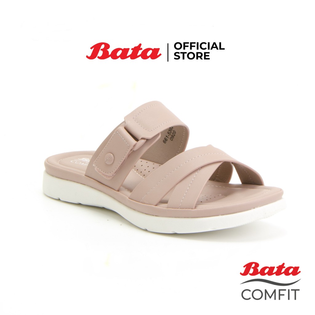 บูติก Bata COMFIT รองเท้าแตะ รองเท้าเพื่อสุขภาพ แบบสวม ใส่สบาย สำหรับผู้หญิง สีชมพูกะปิ รหัส 66