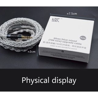 KZ Earphone Cable 8 Core Silver Blue Hybrid 784 cores Silver plated Upgrade Cable For KZ ZAX ZS10 PRO ZSN ZSX DQ6 CCA CSN TRN VX