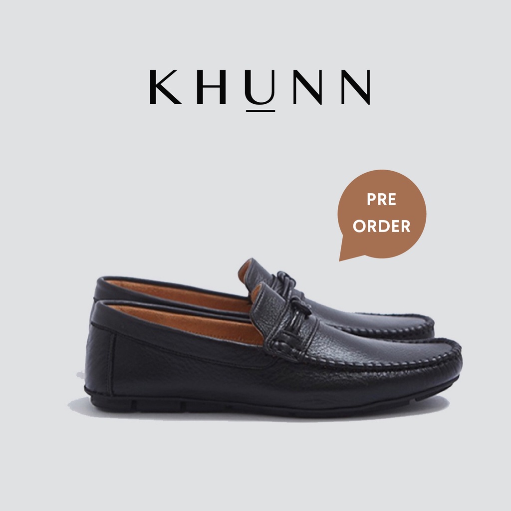 (PRE-ORDER) KHUNN รองเท้า รุ่น STARK รองเท้าหนังทำงานสุดเท่ห์ สีดำ