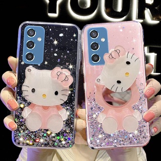 ใหม่ เคสโทรศัพท์มือถือใส แบบนิ่ม ลายคิตตี้ มีกระจกแต่งหน้า สําหรับ Samsung Galaxy A54 A34 A14 5G 4G GalaxyA54 GalaxyA34 5G 2023