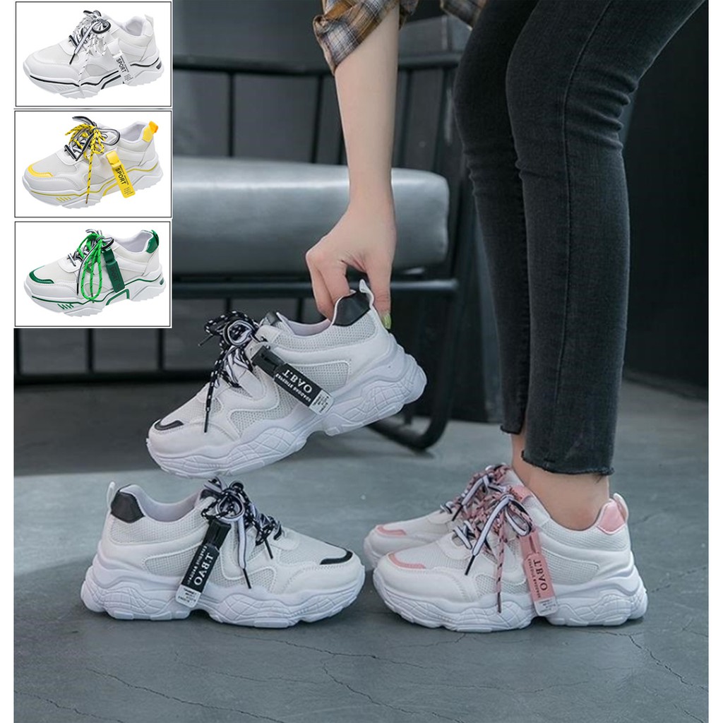 📩พร้อมส่งภายใน 24 ชม.📩 รองเท้าผ้าใบผู้หญิง สไตล์แฟชั่น เสริมส้น Sport Sneaker （FL 0-11 and 5th-06)
