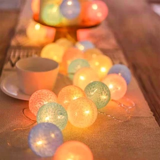 DTXmarket ไฟตกแต่ง ไฟบอล (3เมตร) แบบใส่ถ่าน ใช้งานง่ายๆ ไฟตกแต่ง สายไฟ 20LED สำหรับตกแต่งห้องนอน แต่งเต้นท์
