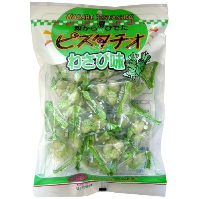 Sennarido Pistachio Wasabi 90 g. ถั่วพิสตาชิโอ้เคลือบวาซาบิ (ขนมญี่ปุ่น ห่อเล็กขนาด 1 ถุง 90 กรัม)