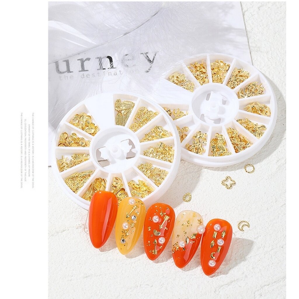 อะไหล่ติดเล็บ ทองเหลือง กล่องกลม12ช่อง มี 17 แบบให้เลือก DIY - รูปที่ 2