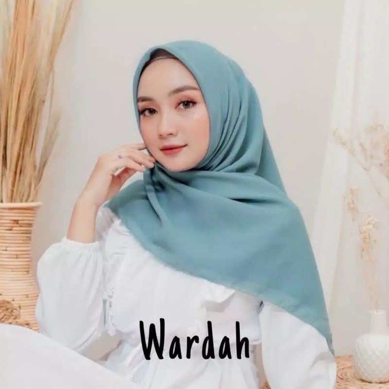 Paris Premium Blue Wardah สี่เหลี่ยม Blue Wardah Paris Premium Hijab Blue Wardah สี่เหลี่ยมผืนผ้า Bl