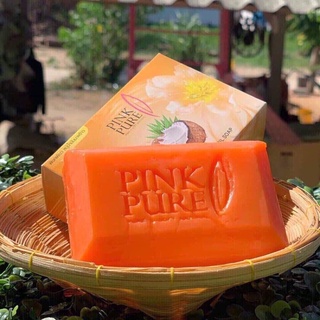 Pink Pure Soap สบู่พิ้งค์เพียว สบู่สลายฝ้า สบู่น้ำมันมะพร้าว สารสกัดจากน้ำมันมะพร้าว ขนาด100กรัม