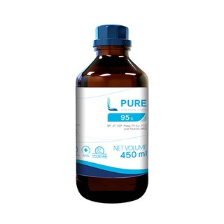 เอทิลแอลกอฮอล์บริสุทธิ์ 95% 450ml. L Pure ขององค์การสุรา กรมสรรพสามิต