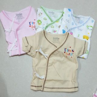 ราคาLittle home babyเสื้อเด็กแรกเกิดแขนสั้น แบบผูกหน้า 0-3เดือน