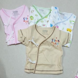 แหล่งขายและราคาLittle home babyเสื้อเด็กแรกเกิดแขนสั้น แบบผูกหน้า 0-3เดือนอาจถูกใจคุณ