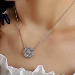 สร้อยคอ Rhodium Plated พร้อมจี้เพชร CZ สุดหรู