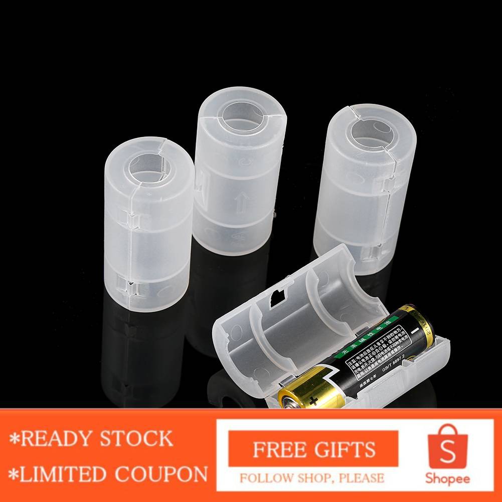 กล่องเคสแปลงอะแดปเตอร์แบตเตอรี่ AA ถึง Size C 4 แพ็ค