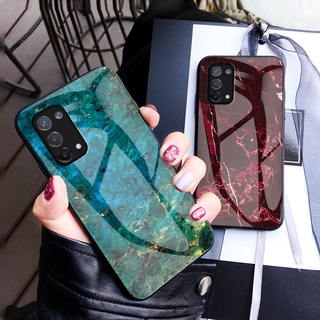 【หินอ่อน】เคสกระจกนิรภัย Oppo A74 A93 5G 4G กระจกนิรภัย ซิลิโคน เคสแข็ง สําหรับ OPPOA74 5G 4G