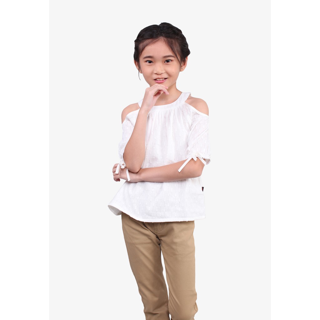Soda Kids Cold Shoulder Ribbon Top KGA01535-A091903