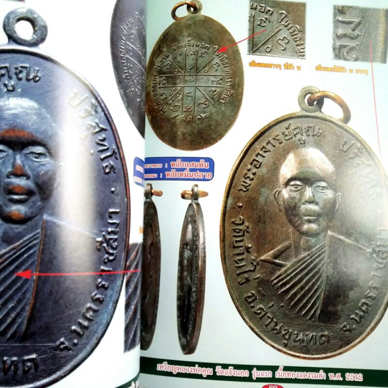 หนังสือพระ รวมเหรียญยอดนิยม หลวงพ่อคูณ วัดบ้านไร่ โดย เด่น เมืองพุทธ ชี้จุดเหรียญแท้ ราคาเช่า เหรียญเจริญพรบน สร้างบารมี - รูปที่ 5