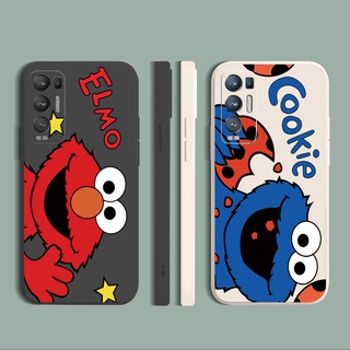 เคสซิลิโคนนิ่ม ขอบตรง ลายคุกกี้มอนสเตอร์ สําหรับ OPPO Reno6 Z 5G Reno 5 Pro 4 4G 3 Reno2 Z F