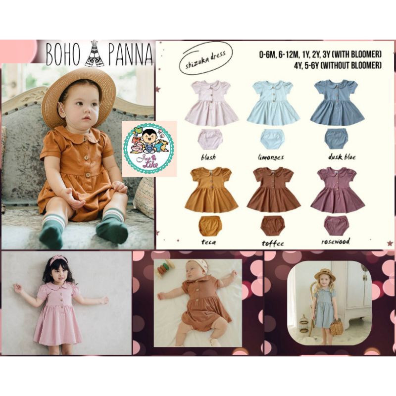 BOHOPNA Shizuka Dress ไซส์ (0-6m - 5-6y) / ชุดเดรสเด็ก