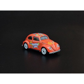 majorette volkswagen VW beetle รถคลาสสิค ลายดอกไม้ สีส้ม หายาก