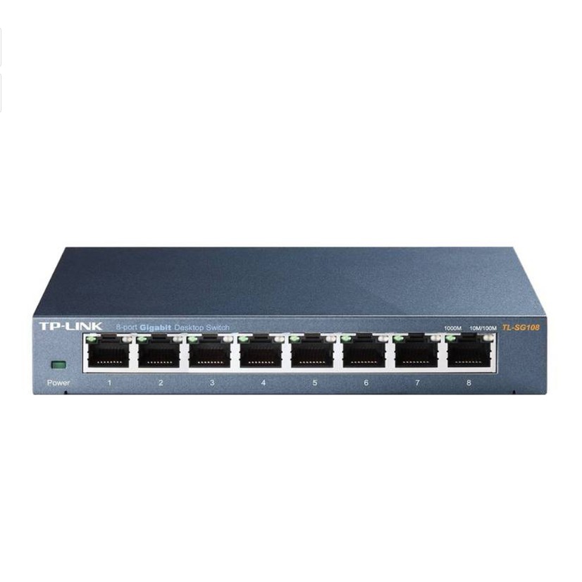 TP-LINK SWITCH (สวิตซ์)  8 PORTS TL-SG108 GIGABIT PORT IN METAL CASING