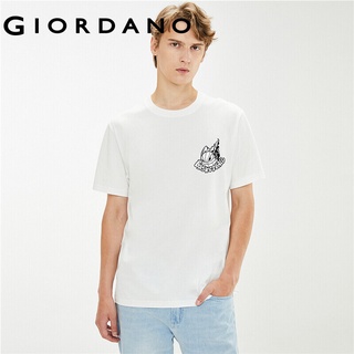 HH Giordano ผู้ชาย Rega ชุดเสื้อยืดสีทึบแขนสั้นหน้าร้อนเสื้อยืด Ribbed Crewneck พิมพ์เสื้อยืดลำลอง91091114 คอกลมเสื้อยืด